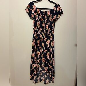 Justify Cottagecore Festival Dress Navy and Pink